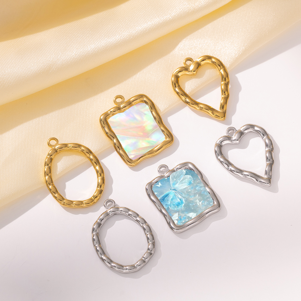 Vintage Fashion Accessories - 5pcs Stainless Steel Heart Round Open