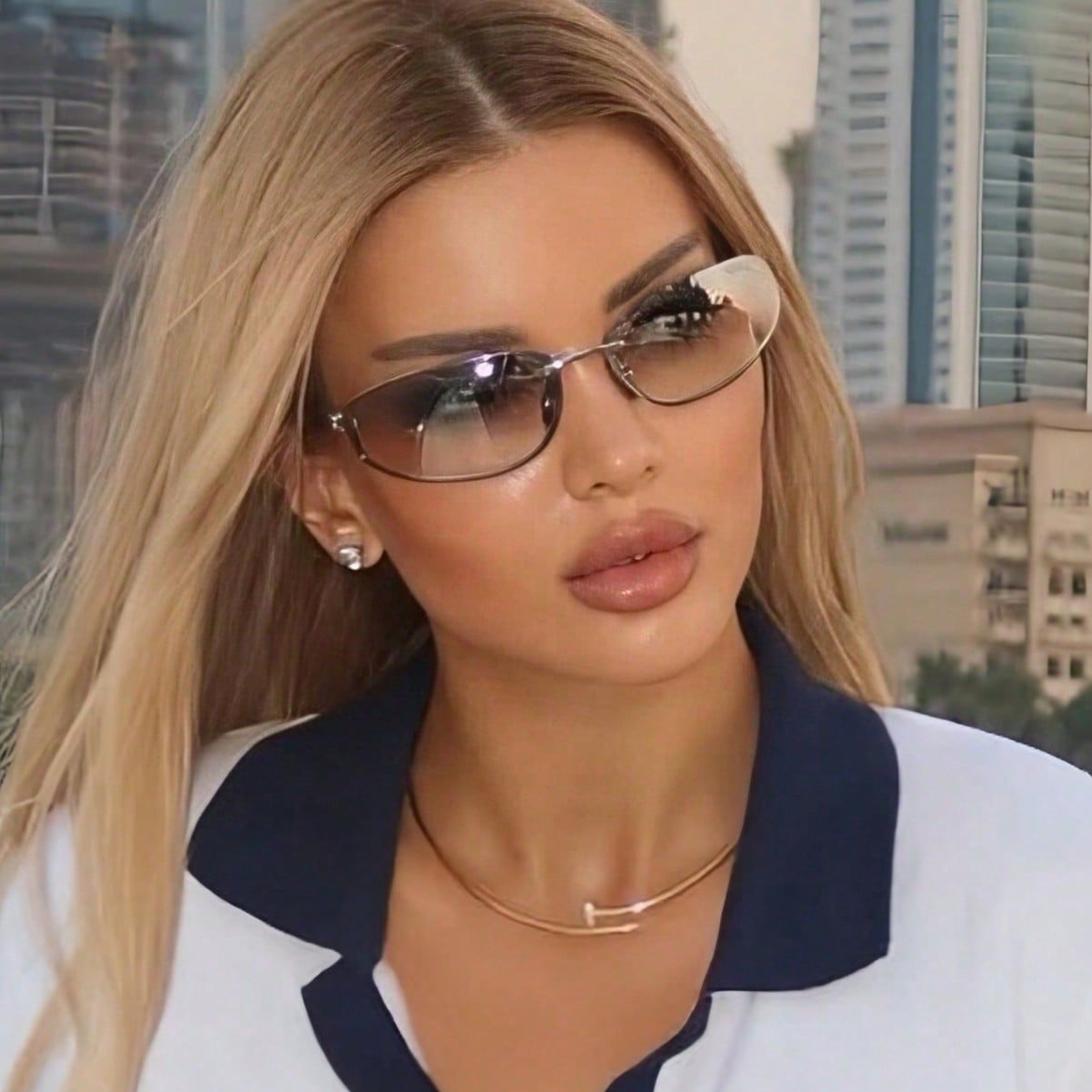 Vintage Fashion Influencer - New Luxury Vintage-Style Metal Thin-Frame ,