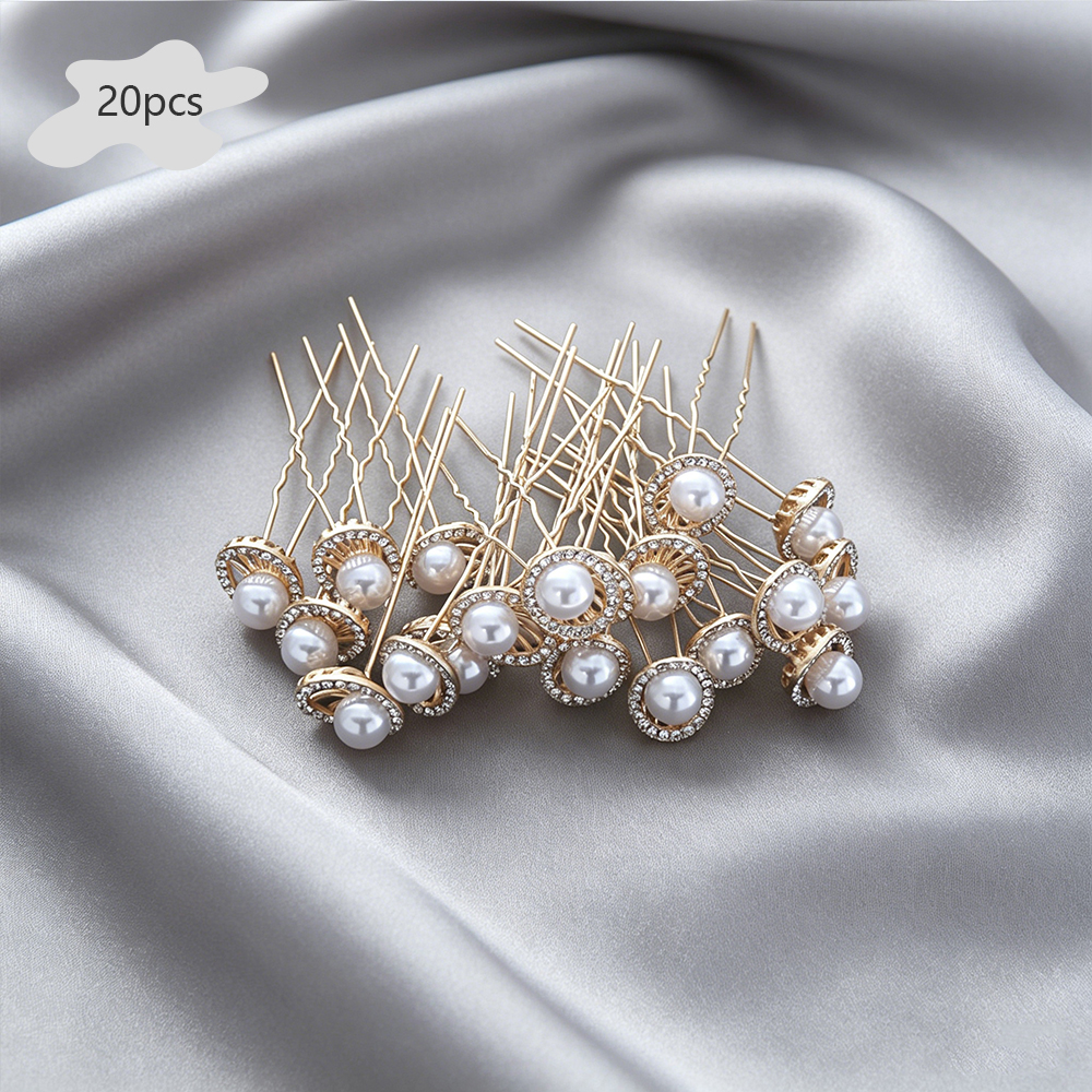 Vintage Fashion Accessories - 20Pcs Fashion Gold Faux Pearl Hair