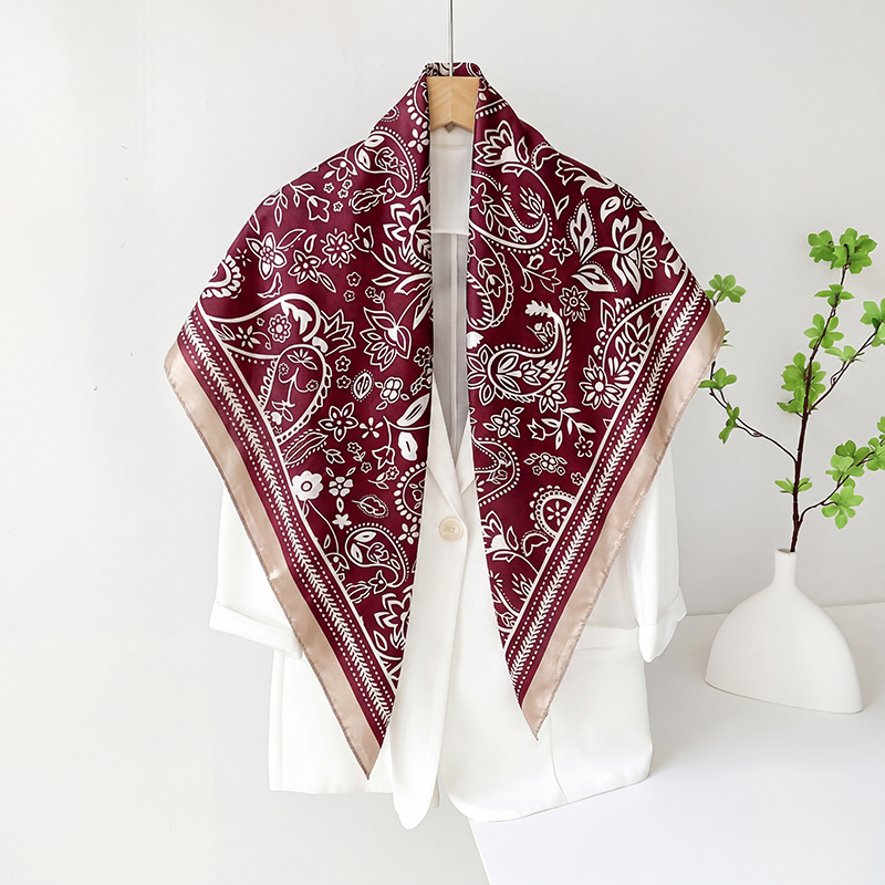 Vintage Fashion Hijab - Vintage Satin Square Scarf Women Summer