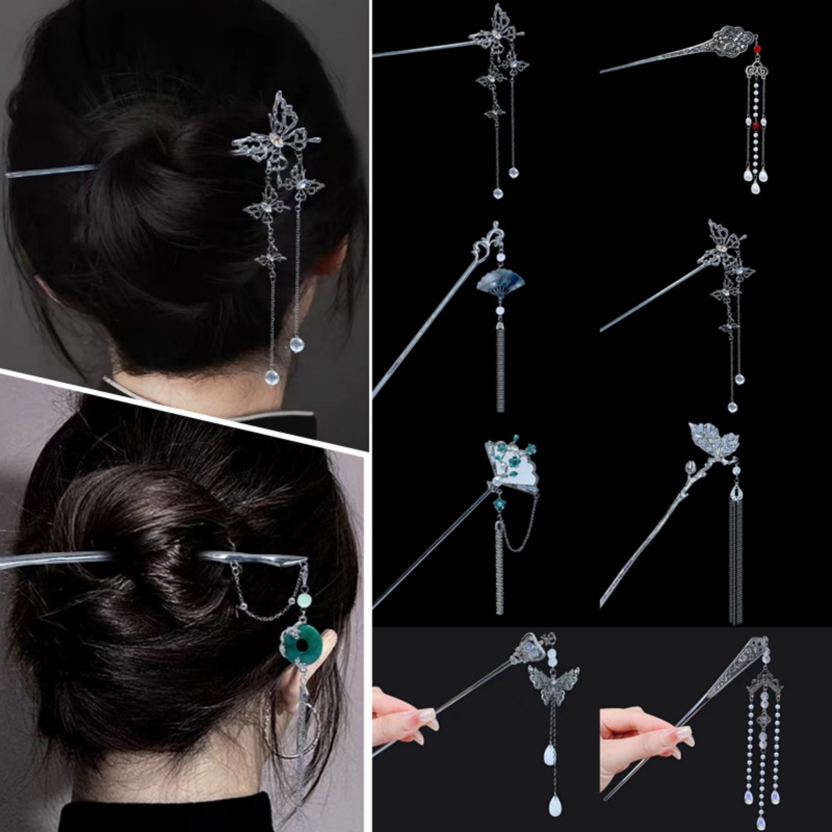 Vintage Fashion Accessories - 18cm Chinese Style Hairpin Elegant Flower