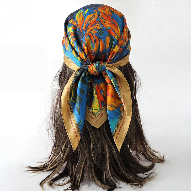 Vintage Sunflower Print Square – обзор и цена Vintage Fashion Hijab
