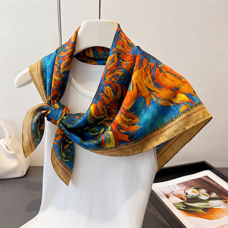 Vintage Sunflower Print Square – обзор и цена Vintage Fashion Hijab