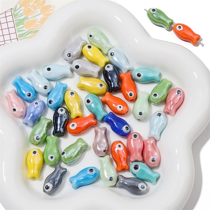 10Pcs Vintage Fish Ceramic Bea – обзор и цена Vintage Fashion Accessories
