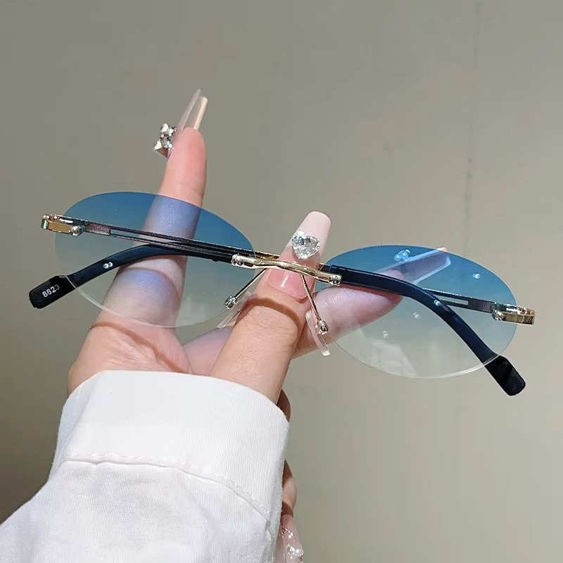 Rimless Oval Sunglasses Pink G – обзор и цена Vintage Fashion Definition