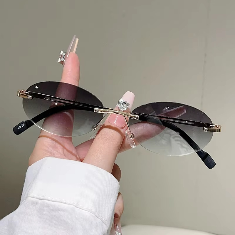 Rimless Oval Sunglasses Pink G – обзор и цена Vintage Fashion Definition