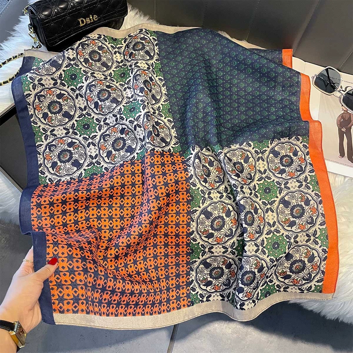 68cm Small Square Feminine Sca – обзор и цена Vintage Fashion Hijab