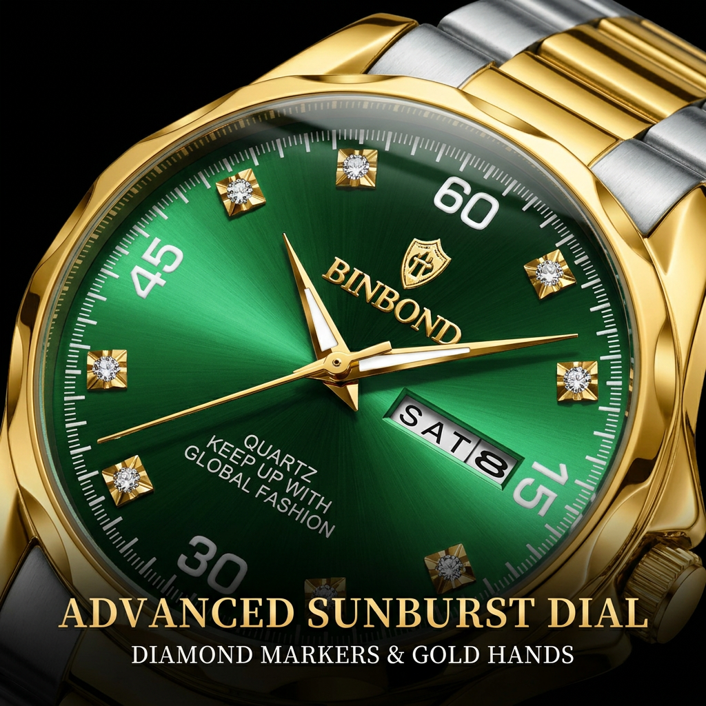 1pcs men watch green dial doub – обзор и цена Vintage Fashion Week