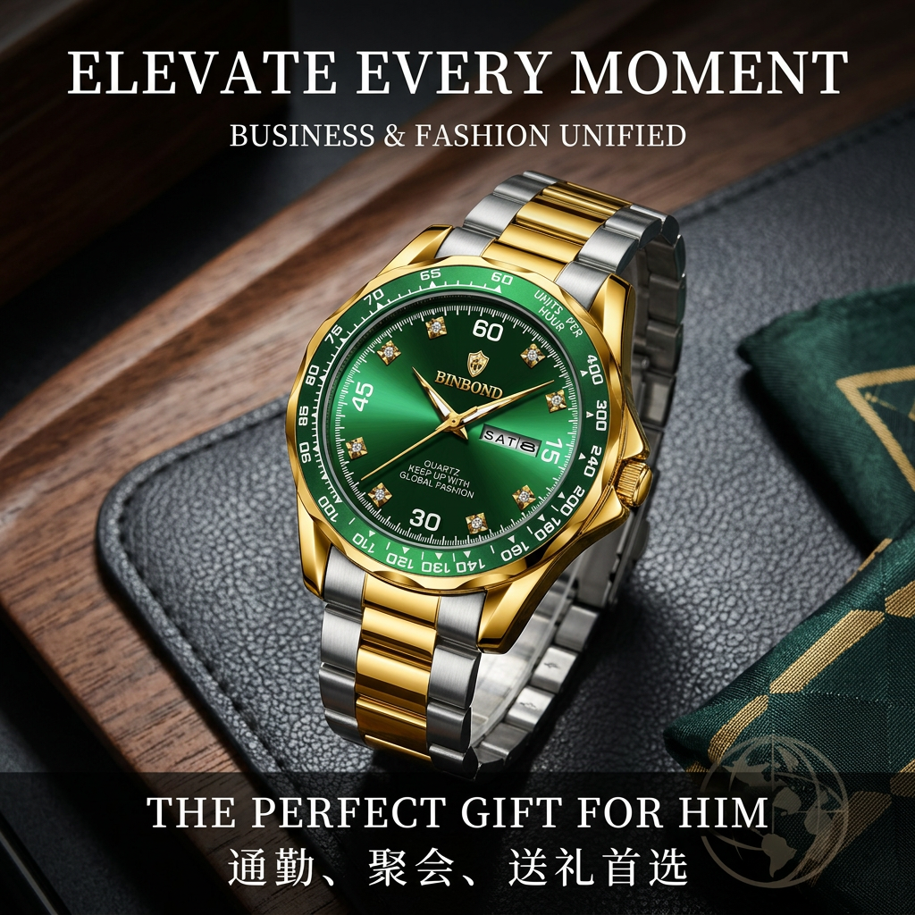 1pcs men watch green dial doub – обзор и цена Vintage Fashion Week