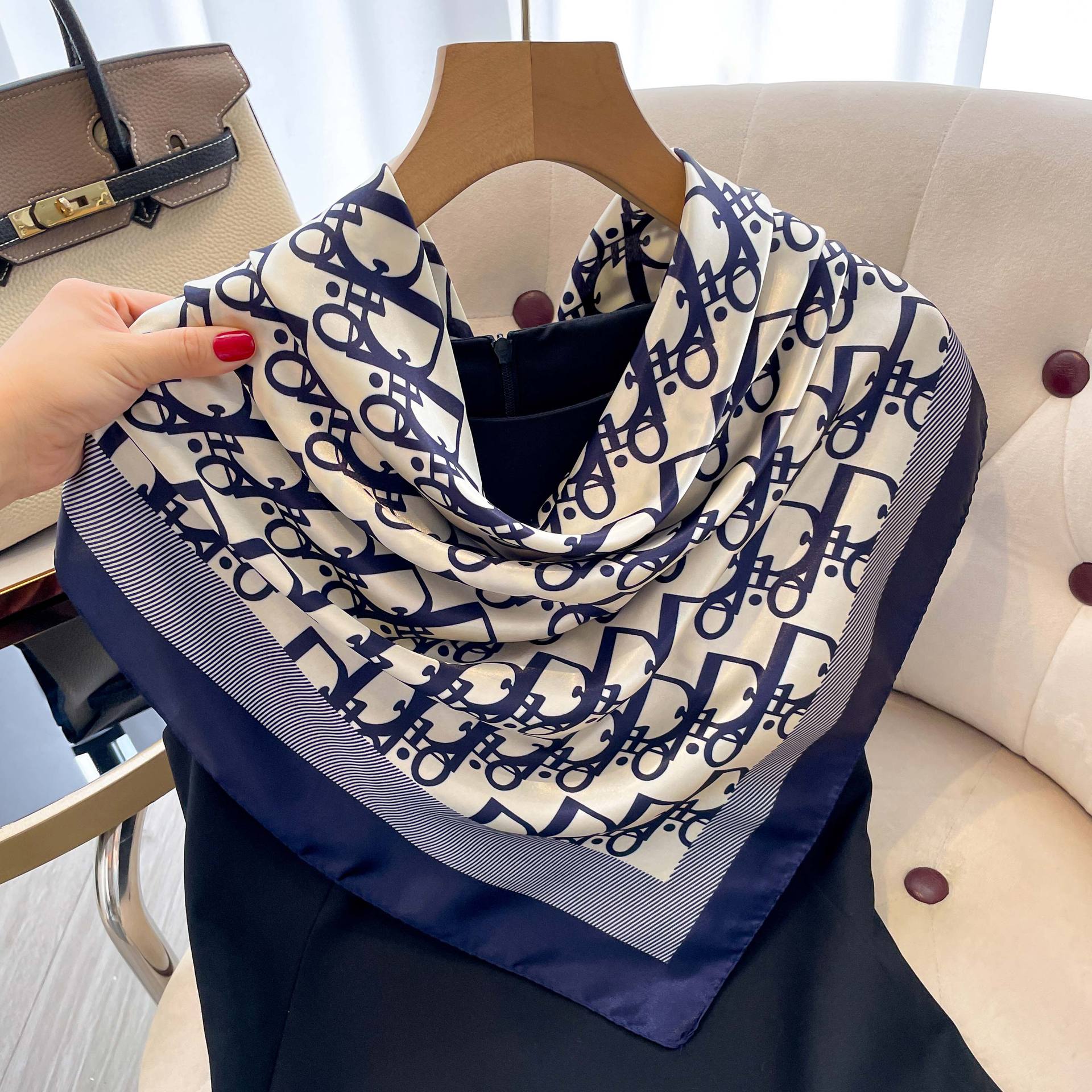 1 Pcs 90cm Ladies' Silk Scarf  – обзор и цена Vintage Fashion Hijab